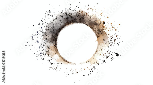 Planetary dust particles forming a circle flat vector