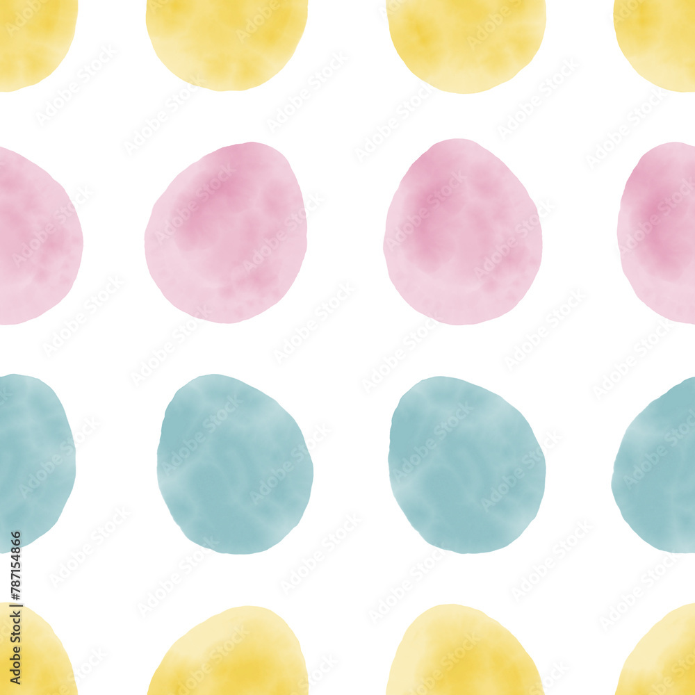 Seamless pattern with easter eggs, hand drawn illustration in watercolor style Seamless pattern with easter eggs, hand drawn illustration in watercolor style