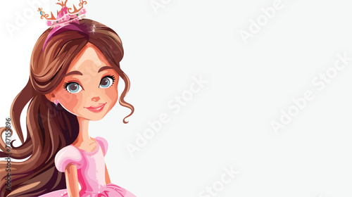 Portrait a little princess. Vector illustration isolated