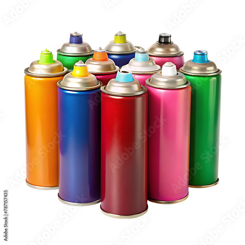 spray paint cans close up