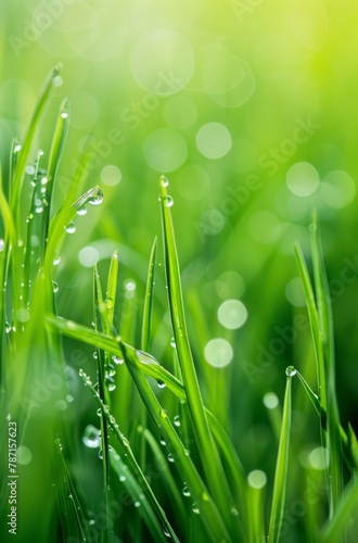 The grain rain, the green grass and dew in the fields, the dim background of spring