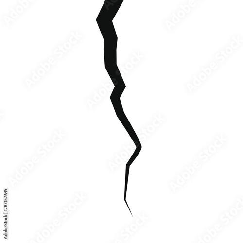 Wall cracks with broken texture. Ground earthquake effect. Hole lines on earth and ice isolated on white background. Rock destruction scratch. crack Vector . black fractures top view.
