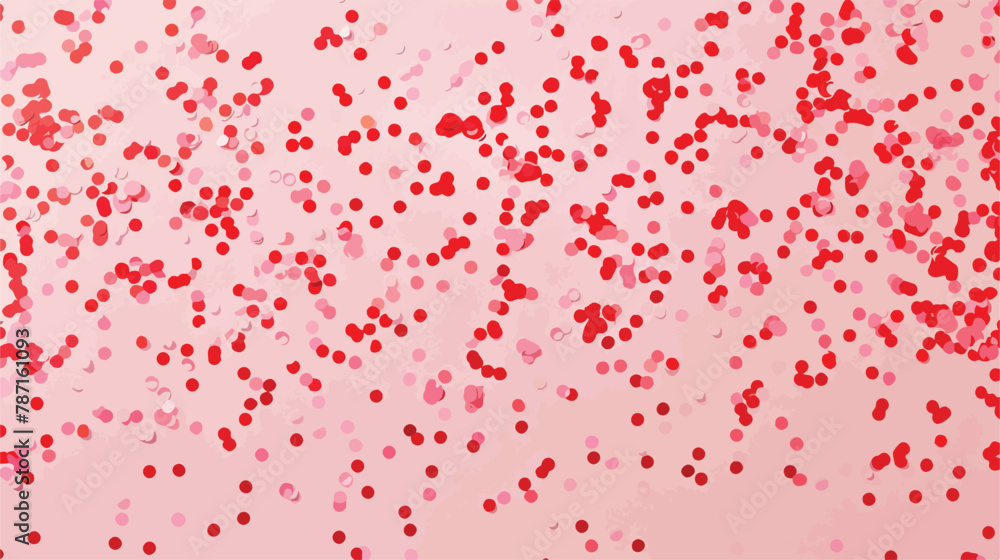 Red small confetti on a light pink background. Luxury