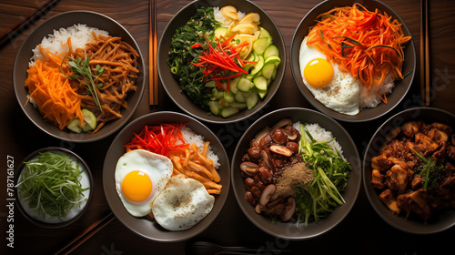 Experience the Variety: Assorted Korean Bibimbap Dishes for a Flavorful Dining Experience