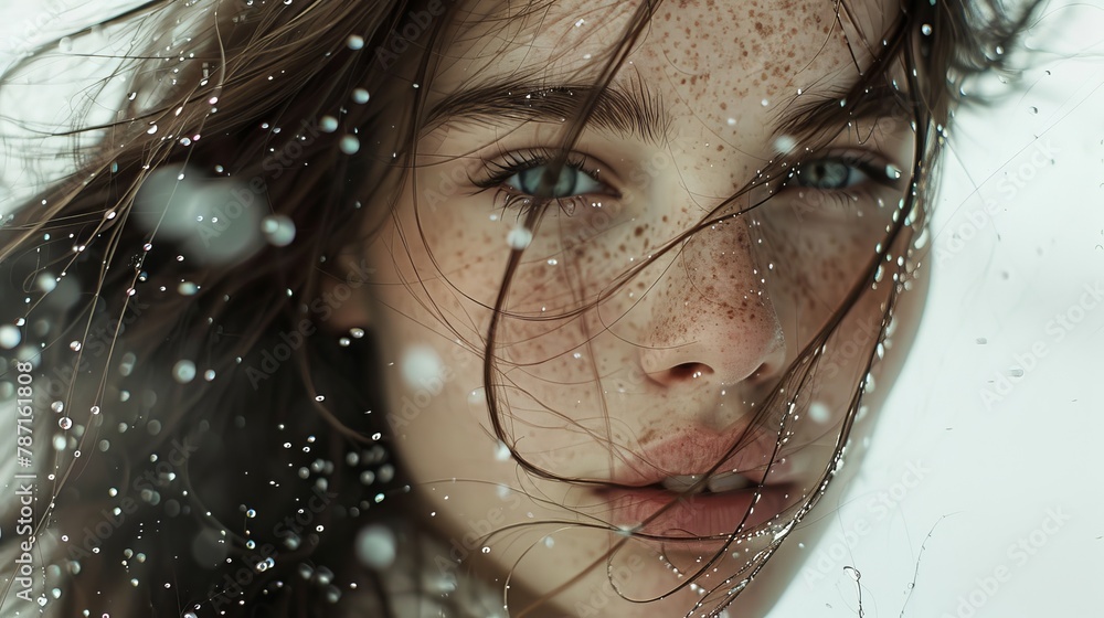 portrait of a young girl close-up