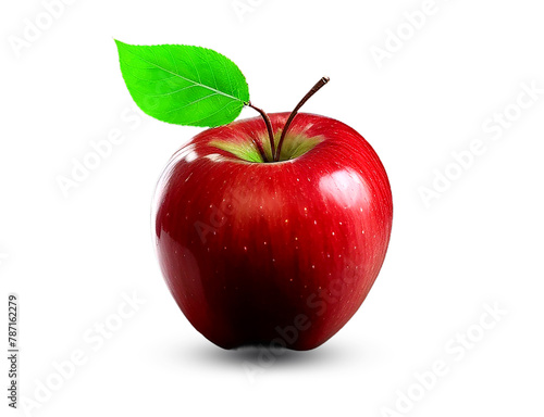 A realistic Red apple isolated on a PNG Transparent Background.