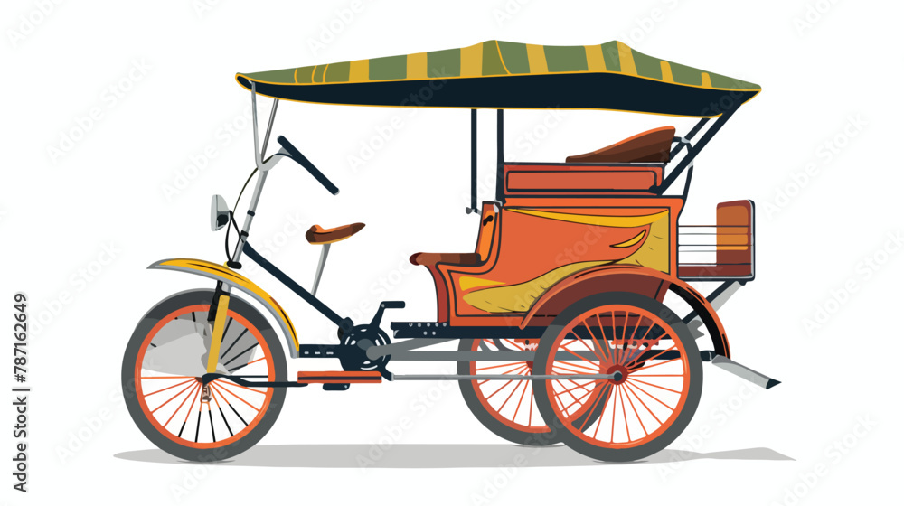 Rickshaw front view vector isolated flat vector isolated