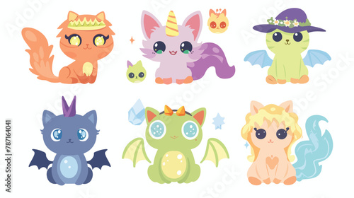 Round animal character game avatars design