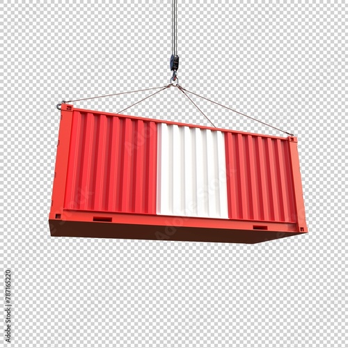 Shipping Container With Flag Transparent Background