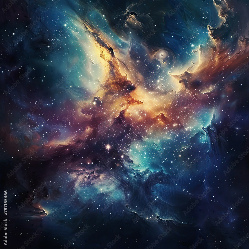 Fototapeta premium Cosmic Galaxy Themed Background - Space Galaxy Background