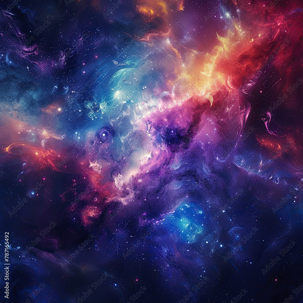Obraz premium Cosmic Galaxy Themed Background - Space Galaxy Background