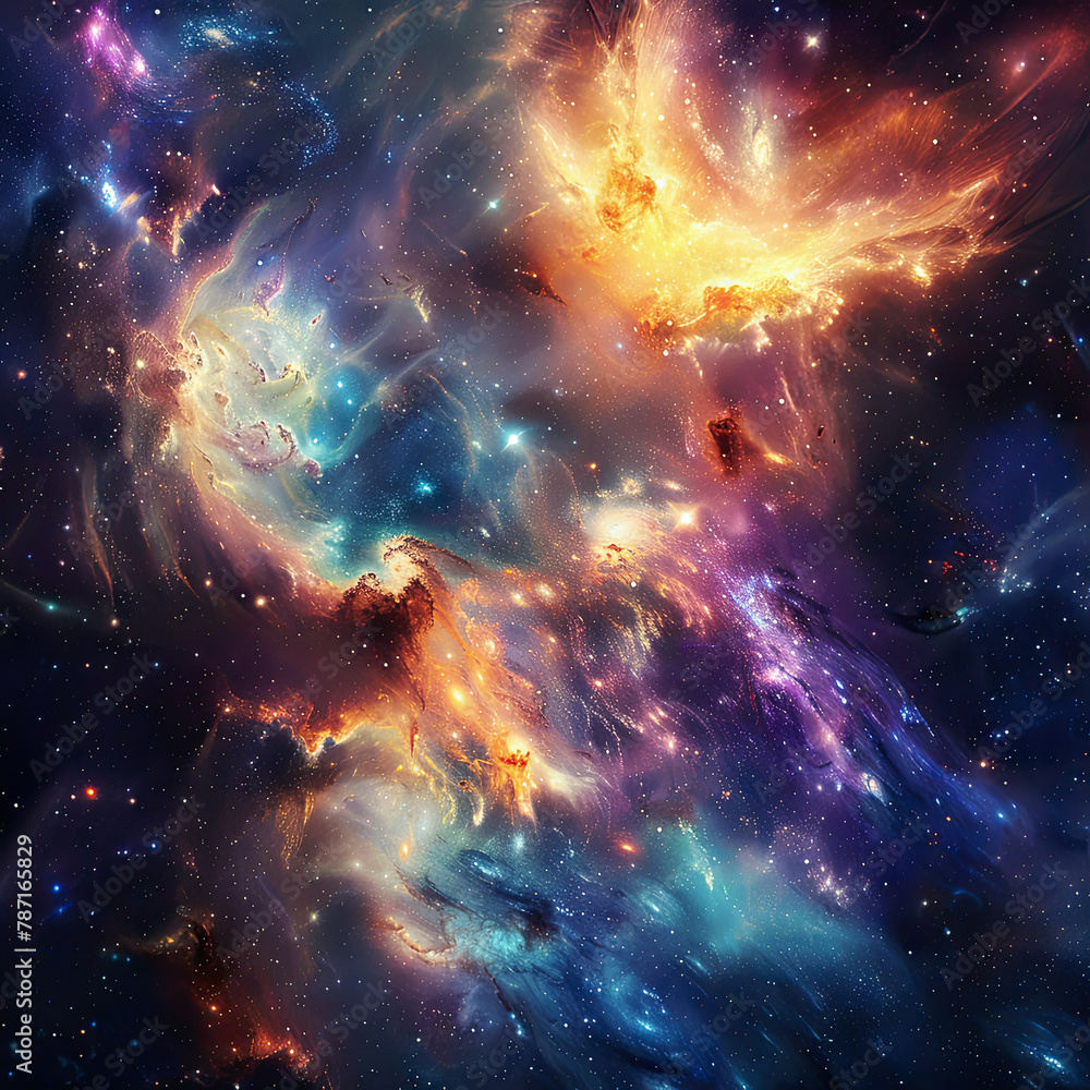 Fototapeta premium Cosmic Galaxy Themed Background - Space Galaxy Background