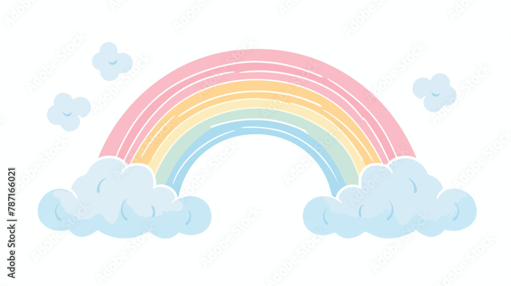Scandinavian rainbow illustration isolated on white b