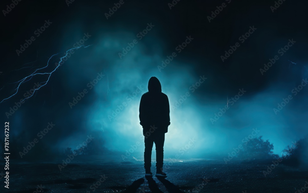 Mysterious Figure in Thunderstorm Mysterious Figure in Thunderstorm