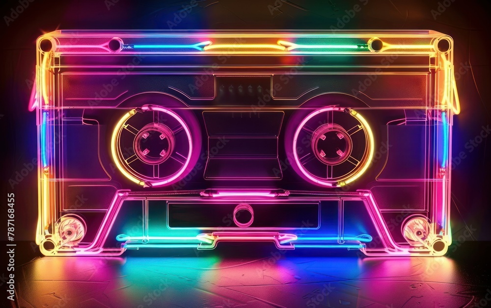 Vibrant Neon Cassette Tape Vibrant Neon Cassette Tape