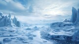 AI-generated geologists studying the geological formations of a winter planet, analyzing icy terrains, glaciers, and frozen lakes to gain insights into the planet's history, climate patterns, and pote