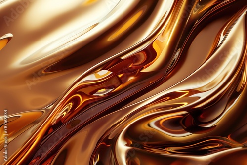Abstract chocolate flow, gradient of brown richness, liquid luxury