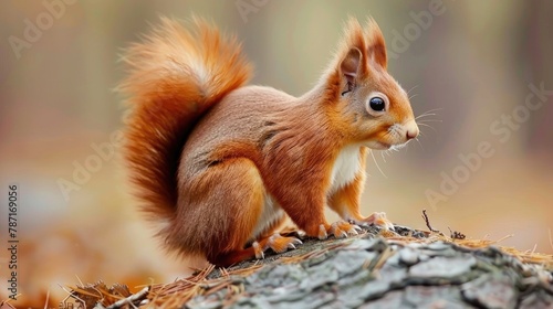 Eurasian red squirrel a common tree squirrel species found across Eurasia photo