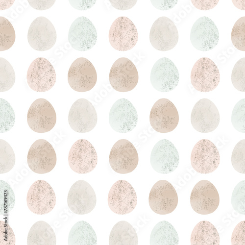 Seamless pattern with easter eggs, hand drawn illustration in watercolor style