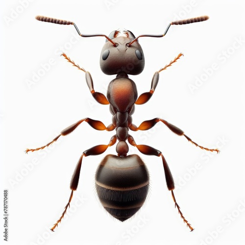 Image of isolated ant against pure white background, ideal for presentations
 photo