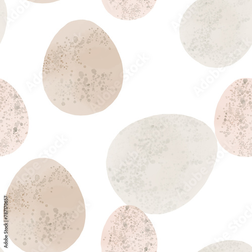 Seamless pattern with easter eggs  hand drawn illustration in watercolor style