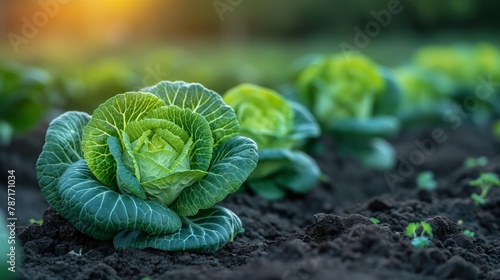 fresh cabbage growing