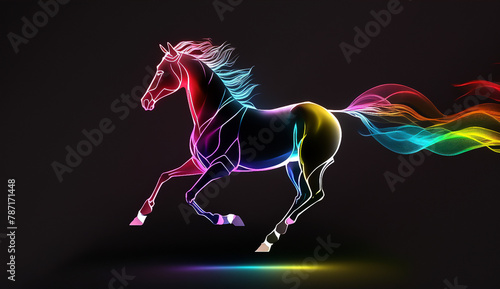Fantasy glowing lines horse © KHAIDIR