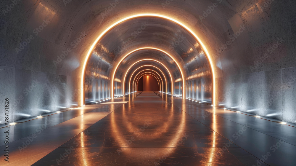 Luxurious tunnel design showcasing opulence and elegance through premium materials and sophisticated lighting.