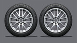 Side view of winter tyres on a white background flat