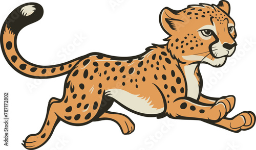 cartoon illustration of a cheetah running