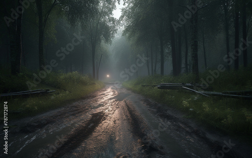 Dark forest road © KHAIDIR