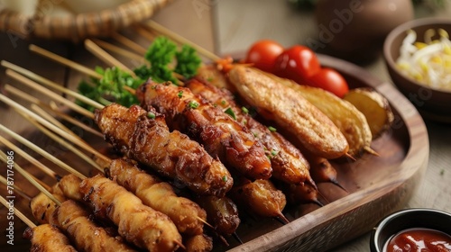 Flavored potato sticks complementing Opor Ayam and Ketupat