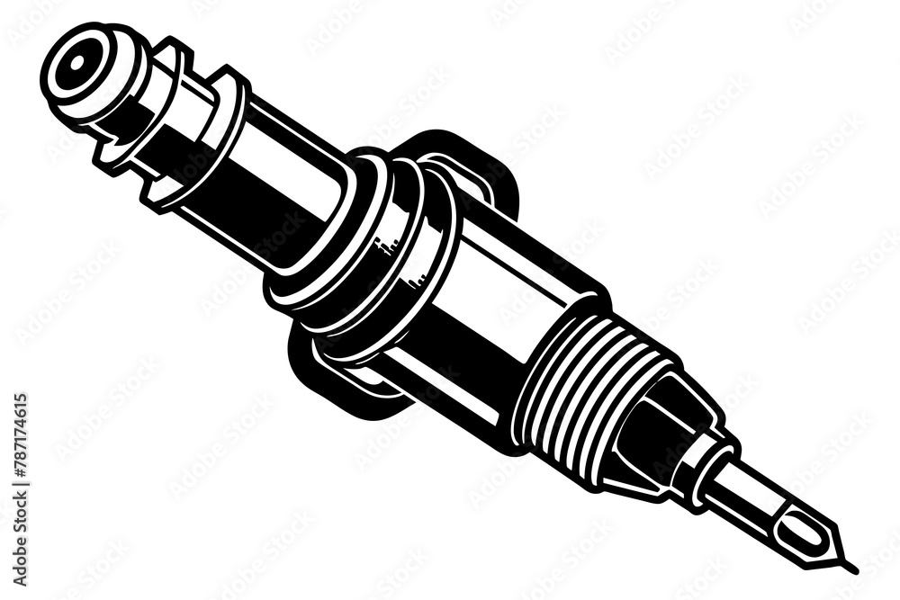 fuel injector silhouette, illustration fuel injector silhouette, illustration
