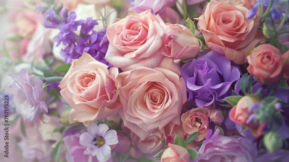 Soft focus of pastel roses, perfect for romantic and floral themes. Soft focus of pastel roses, perfect for romantic and floral themes.