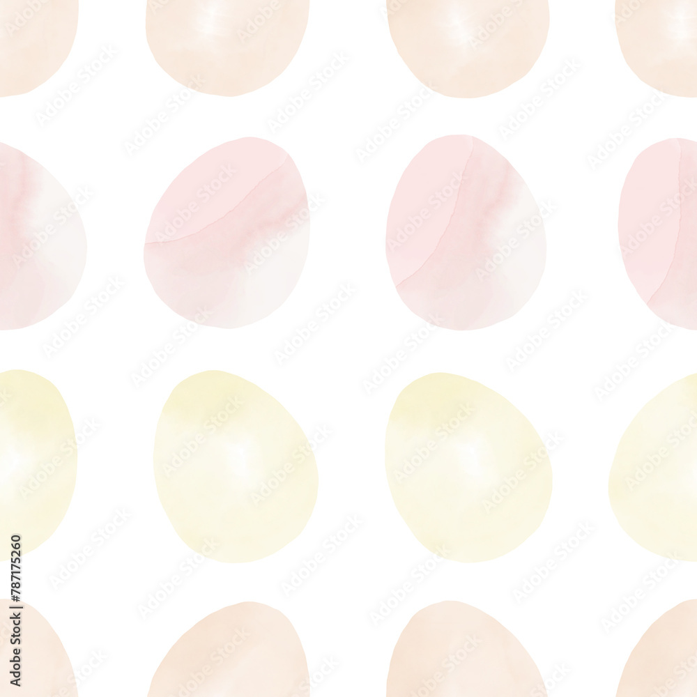 Seamless pattern with easter eggs, hand drawn illustration in watercolor style Seamless pattern with easter eggs, hand drawn illustration in watercolor style