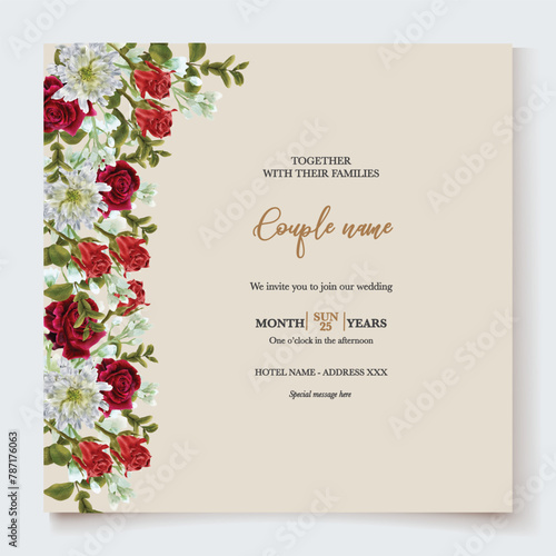 bridal shower floral invitation template