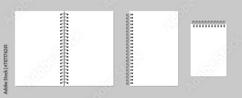 pages notebook stationary realistic set black cover