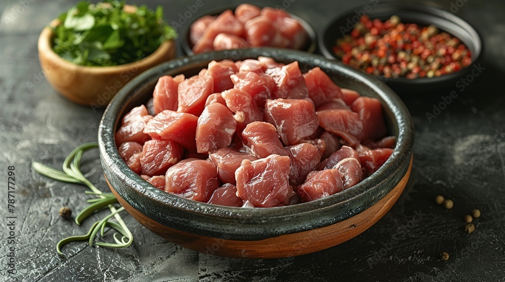 Raw chicken giblets gizzard ( stomach ) , meat background Raw chicken giblets gizzard ( stomach ) , meat background