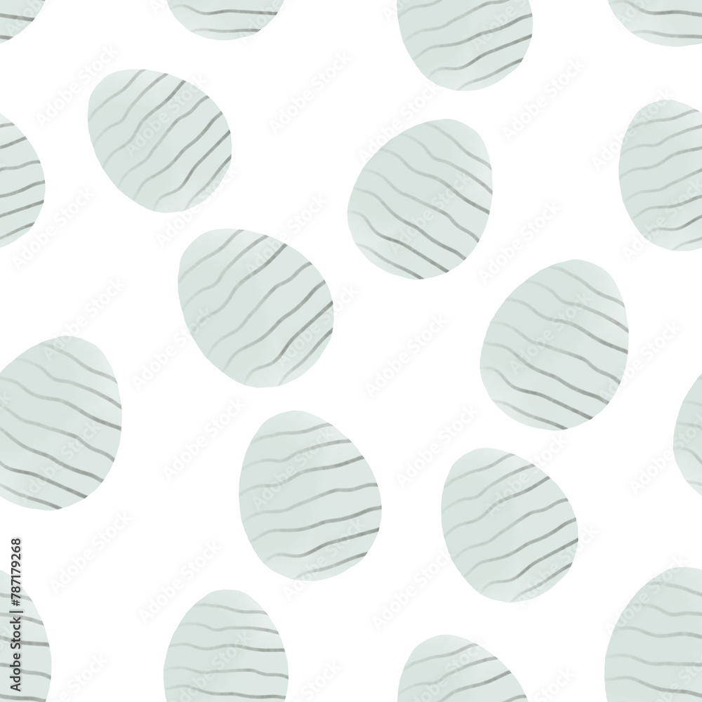 Seamless pattern with easter eggs, hand drawn illustration in watercolor style Seamless pattern with easter eggs, hand drawn illustration in watercolor style