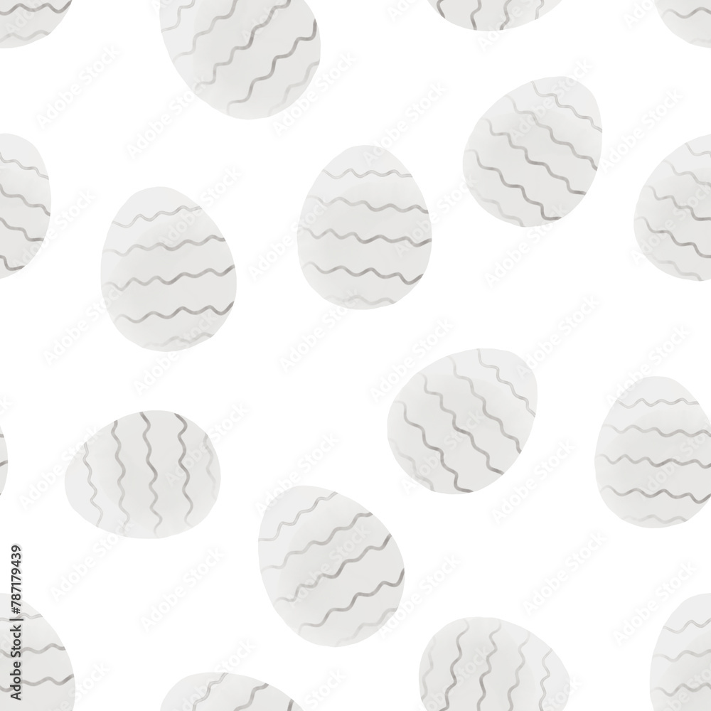 Seamless pattern with easter eggs, hand drawn illustration in watercolor style Seamless pattern with easter eggs, hand drawn illustration in watercolor style