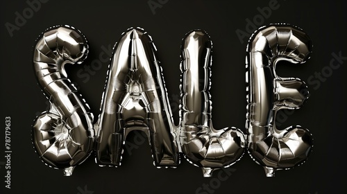 silver foil balloons shaped text 
