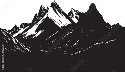 Mountain landscape vector. Silhouette vector icon
