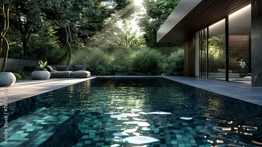 an impressive and elegant swimming pool design - obrazy, fototapety, plakaty 