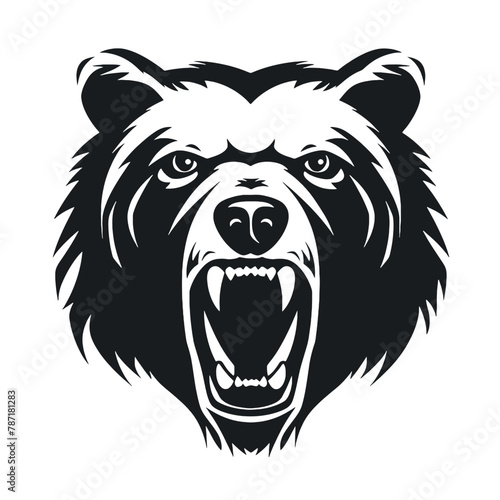 Wallpaper Mural Hand drawn Bear Head illustration. Vintage woodcut engraving style vector illustration. Black and white versions. Torontodigital.ca