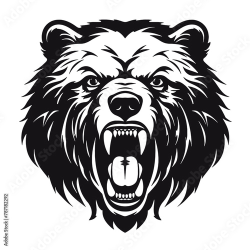 Wallpaper Mural Howling bear head hand drawn logo design illustration Torontodigital.ca