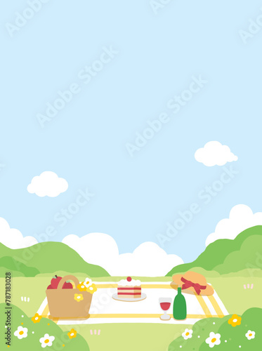 spring picnic cute illustration