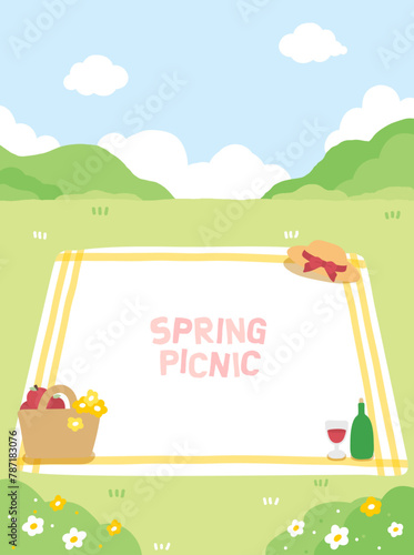 spring picnic cute illustration