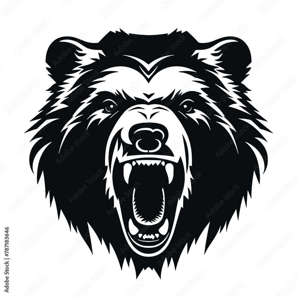 Fototapeta premium roaring bear looking directly at the camera