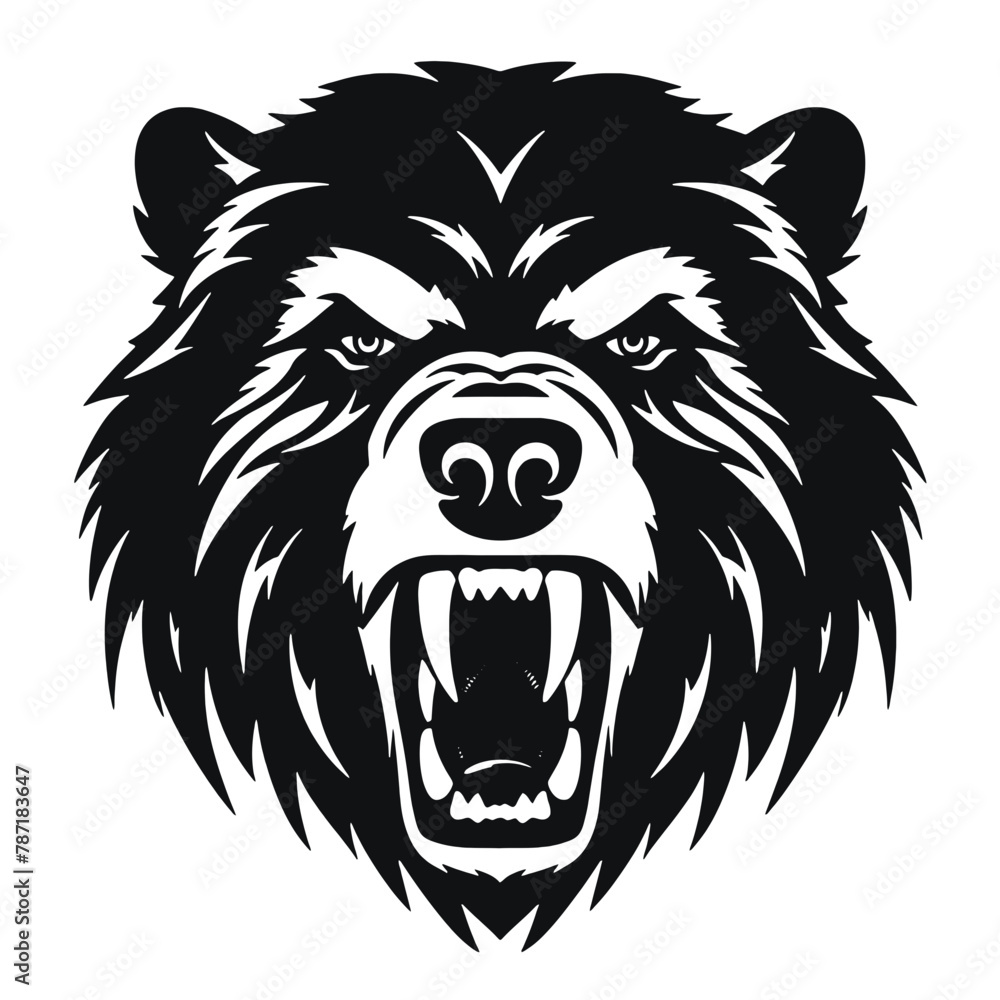 Fototapeta premium roaring bear looking directly at the camera