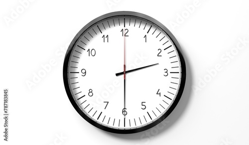Time at half past 2 o clock - classic analog clock on white background - 3D illustration